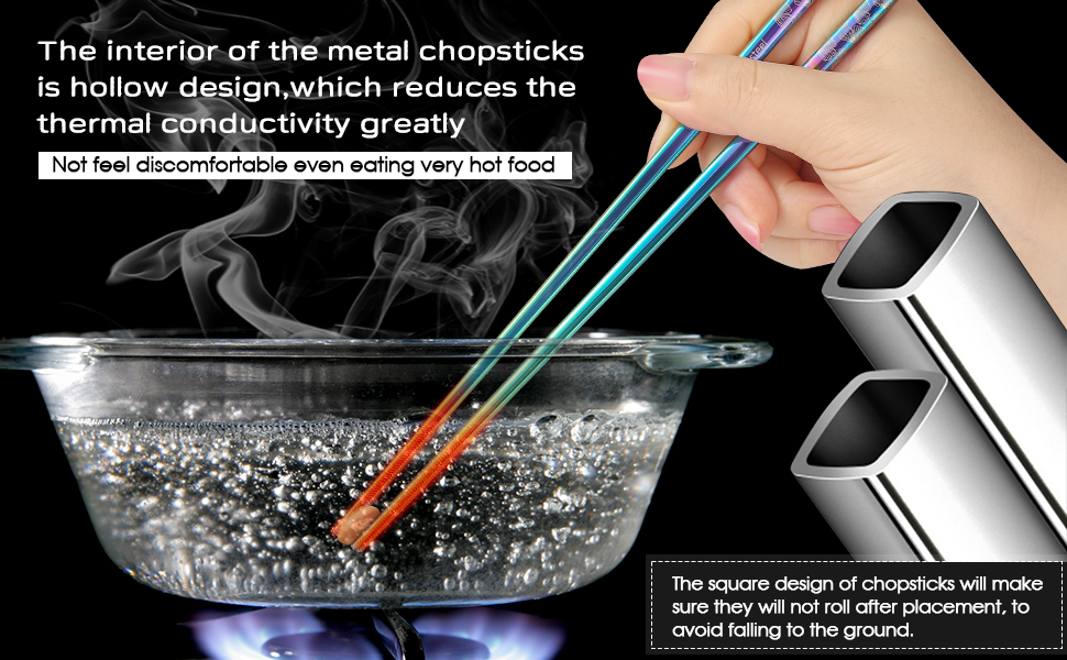 8 pairs metal chopsticks