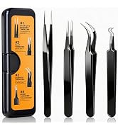 G.CATACC 4-Pack Precision Tweezers Set, Curved and Pointed Tweezer | For Craft, Electronics, Sold...