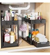 Simple Trending Under Sink Organizer 2 Pack, Sink Pull-Out Sliding Storage Cabinet, 2-Tier Under ...
