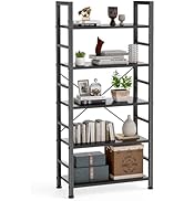 DUMOS 5 Tiers Open Bookshelf, Classic Freestanding Tall Display Shelf, Multifunctional Storage Or...