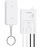 TREEWELL Wireless Light Switch and Receiver Kit, 200FT Remote Control Light Switch, No Rewiring, ...