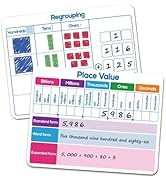 Dry Erase Place Value Whiteboard,9" x 12" Double Sided Dry Erase Boards for Kids for Teaching Pla...