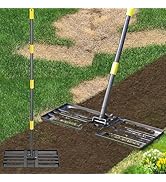Lawn Leveling Rake,30x10 Inch Ground Plate,58 Inch Adjustable Long Handle Yard Level Tool with Cu...