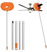 Eunice Ceiling Fan Duster with Extension Pole, Adjustable and Removable Fan Cleaner Blade for Hig...