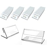 Boloyo 50PC 7 x 4 cm Mini Sign Display Holder L Shape Acrylic Counter Top Stand for Tag Card Name...