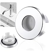 Sink Overflow Drain Cover Ring - Metal Bathroom Sink Drain Cover Round Hole Trim Ring, Anti-odor ...