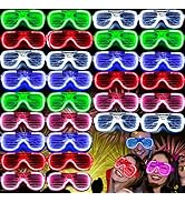 Max Fun Led Light Up Glasses Toys Plastic Shutter Shades Glasses Flashing Glow in The Dark Sticks...