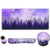 ARTSO Large Mouse Pad Ergonomic Keyboard Wrist Rest Support Combo, Memory Foam Gel Desk Mat Prote...