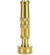 Heavy-Duty Brass Hose Nozzle, Adjustable Twist Hose Nozzle, Jet Sweeper Nozzle, Garden Sprayer