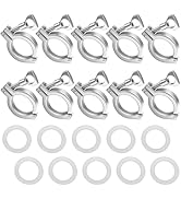 Aienxn 10PCS 1.5" 304 Stainless Steel Tri-clamp, Single Pin Heavy Duty Tri Clamp with Wing Nut Ge...