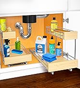 LYNK PROFESSIONAL Pull Out Cabinet Organizer, 10" x 14" Single Tier Slide Out Drawers