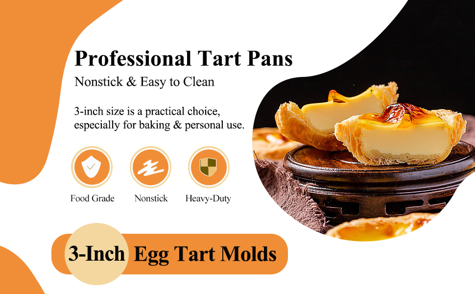 Urxirha 9PCS Egg Tart Molds for Baking mini pie tins