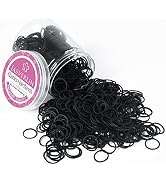 JASVERLIN Small Rubber Bands for Hair, Black Mini Hair Ties Elastics Bands for Little Girls Baby ...