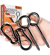 2PCS 5Inch Plated Screw Eyes Hook & 2PCS 8MM Stainless Steel Snap Hooks, Heavy Duty Screw in Eye ...