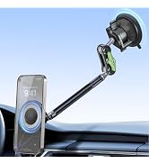 Tmengdao Magnetic Car Phone Holder, Ultra Stable Windshield Phone Mount, Strong Suction Cup & Pow...