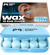 Peace&Quiet | PQ Wax Ear Plugs for Sleeping, Swimming - Soft Noise Cancelling Silicone Gel Wax Ea...