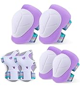 FIODAY Knee Pads for Kids Knee and Elbow Pads Wrist Guards Adjustable Protective Gear Set for Gir...