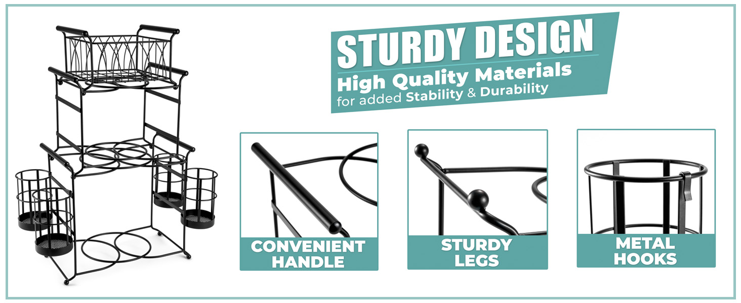 Elegant Tiered Serving Caddy – Portable Buffet Organizer for Dinner Parties & Events