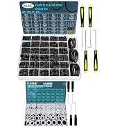 KEZE 1228 Pcs 32 Size Clear Food Grade Silicone O Rings and 1440 Pcs Rubber O Rings Kit for Valve...