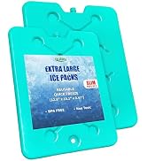 GURIN Reusable Ice Packs for Lunch Box/Coolers, Bag, or Backpack Coolers - Cold Up to 8-12 Hours ...