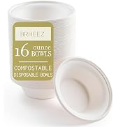 brheez Disposable Plates and Bowls Paper Alternative Heavy Duty 100% Natural Plant Fiber