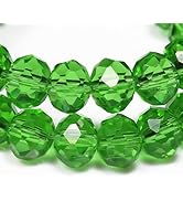 Songxi 10mm 50pcs Glass Beads for Jewelry Making, Faceted Glass Beads for Bracelets Necklace Earr...