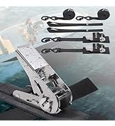 Ayaport Stainless Steel Ratchet Tie Down Straps with Hooks 10ft Heavy Duty Ratcheting Tie Downs f...