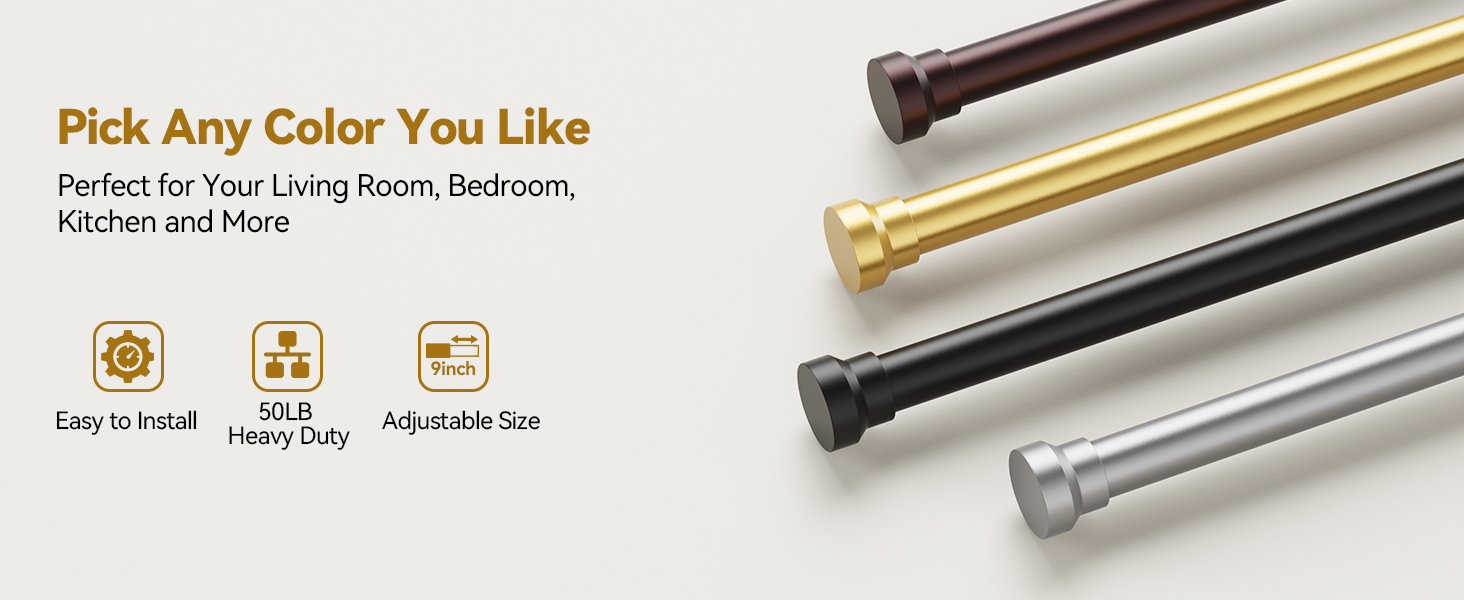 yafex heavy duty curtain rods for living room and bedroom windows