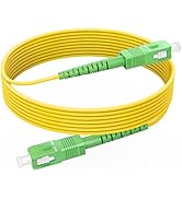 RamboCables (1.64ft/0.5m) SC/APC to SC/APC Fiber Optic Internet Cable, OS2 Single Mode Fiber Patc...