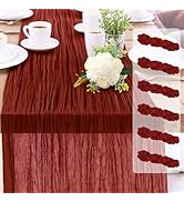 Cheesecloth Table Runner 10FT (35x120 Inch) - 6 Pack Terracotta Boho Gauze Fabric Cheese Cloth Ta...