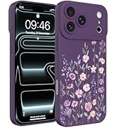 Fsoole Designed for iPhone 17 Pro Max Case, Cute Flower Floral Pattern Liquid Silicone Phone Case...
