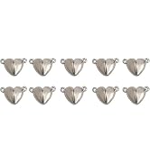 10Pcs Friendship Heart Charm Necklaces,Metal Love Buckle Pendant Heart Shape Necklace Clasp Closu...