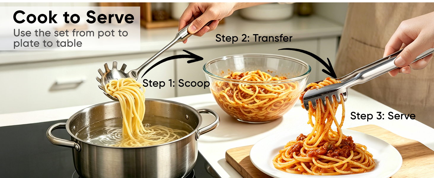 renew Pasta tongs&spoon A+B3