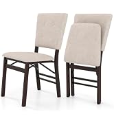 Giantex Folding Dining Chairs Set of 2, Armless Kitchen Chair w/Padded Seat & Tilt Backrest, Rubb...