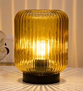 LUSHARBOR Battery Operated Lamp, Cordless Table Lamps for Home Decor, Battery Powered Nightlight ...