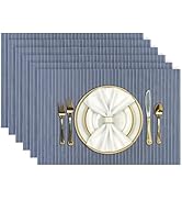 Aofmee Placemats, Placemats Set of 6, Heat Resistant Place Mats, Washable PVC Table Mats, Woven V...