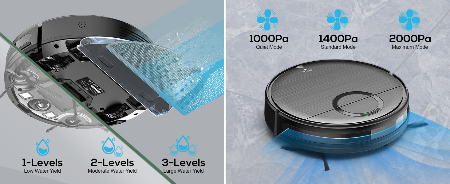 (blue)robot vacuum and mop adjustable - PC