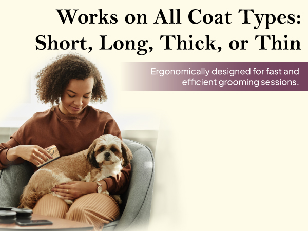 Dog Brush for Shedding Deshedding Grooming Tools Supplies All Hair Fur Type Gift Idea Painless Comb