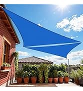 Amagenix Outdoor Shade Sail 10'X10'X10' Triangle Blue Fade Resistant UV Block Breathable Canopy f...