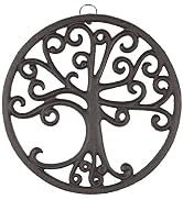 GASARÉ, Cast Iron Trivet for Hot Dishes, Pots, and Pans, Metal Trivet, Tree of Life Design, Rubbe...
