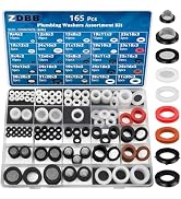 ZDBB 165 PCS Plumbing Hose Rubber Washers Assortment Set with Screen Filter and Silicone Washer K...