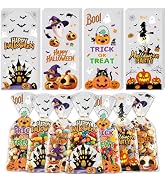 Halloween Party Favors,Halloween Cellophane Treat Bags,Goodie Bags for Kids | 120Pcs Halloween Tr...