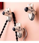 Indian Shelf 3 Pieces Ceramic Kids Horse Wall Hooks Unique Coat Hooks Animal Farmhouse Towel Hook...
