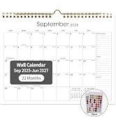 Calendar 2025-2027 22 Monthly Wall Calendar Runs from September 2025 until June 2027 Spiral Bindi...
