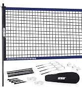 GSE Outdoor Portable Badminton Complete Net Set for Backyard Lawn, Beach, Park with Family & Frie...
