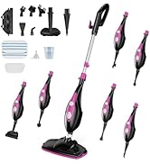 NEWBULIG 14-in-1 Steam Mop, Powerful Detachable Handheld Steam Cleaner for Floor Cleaning with 2 ...