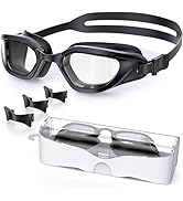 Vegemono Swim Goggles, Unisex Adult Swimming Goggles Anti Fog Anti UV No Leakage Wide View for Me...