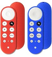 2pcs Protective Covers Compatible for Chromecast with Google TV Voice Remote, Pinowu Anti Slip Re...
