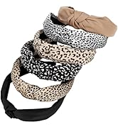 ACO-UINT Women's Knotted Hair Bands, 6 Pack Wide Thick Fashion Accessories, Leopard Print Design,...