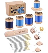 FOUSNOW Upholstery Repair Kit, Sewing Kit with Blue Sewing Threads, Professional Heavy Duty Sewin...